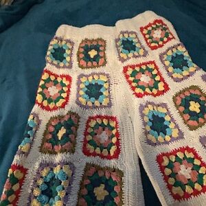 Free People Colorful Crochet Patterned Shorts